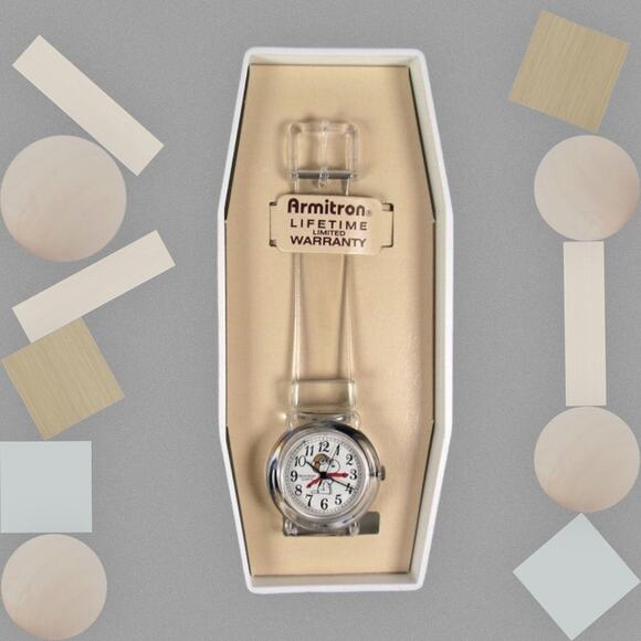 Snoopy Red Baron Flying Ace Clear Analog Quartz Vintage Wrist Watch w Case, NWOT - Picture 6 of 6